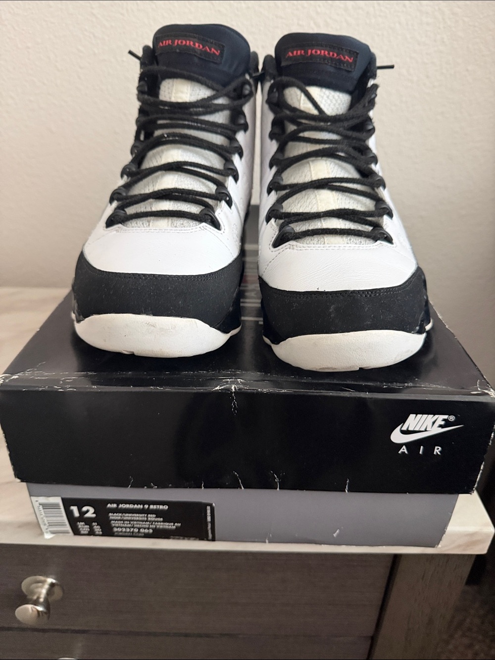 Jordan Black and White High-Top Sneakers